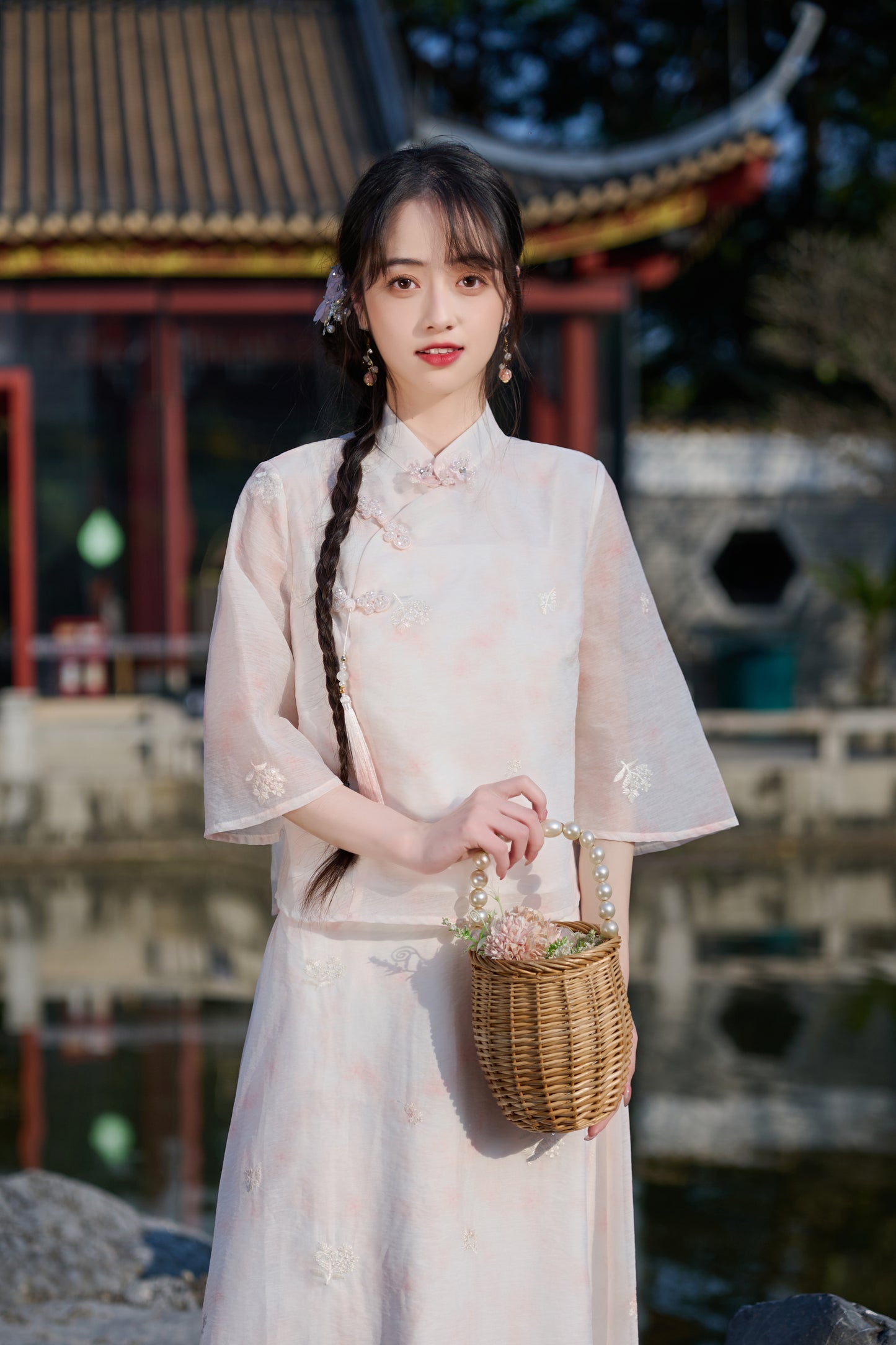 Lookbook Series Plus Size Printing Hanfu 8021+8022 Pink