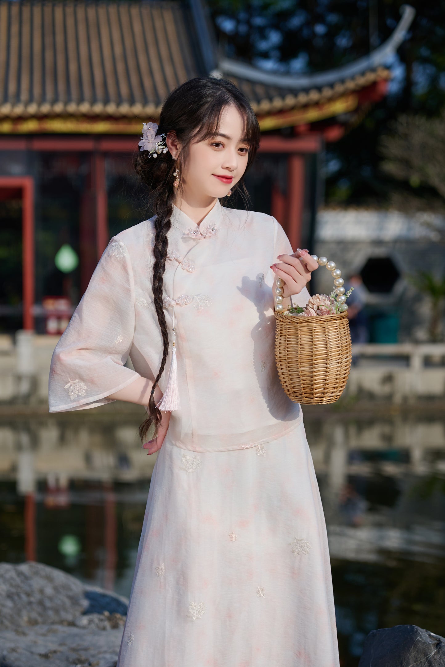 Lookbook Series Plus Size Printing Hanfu 8021+8022 Pink