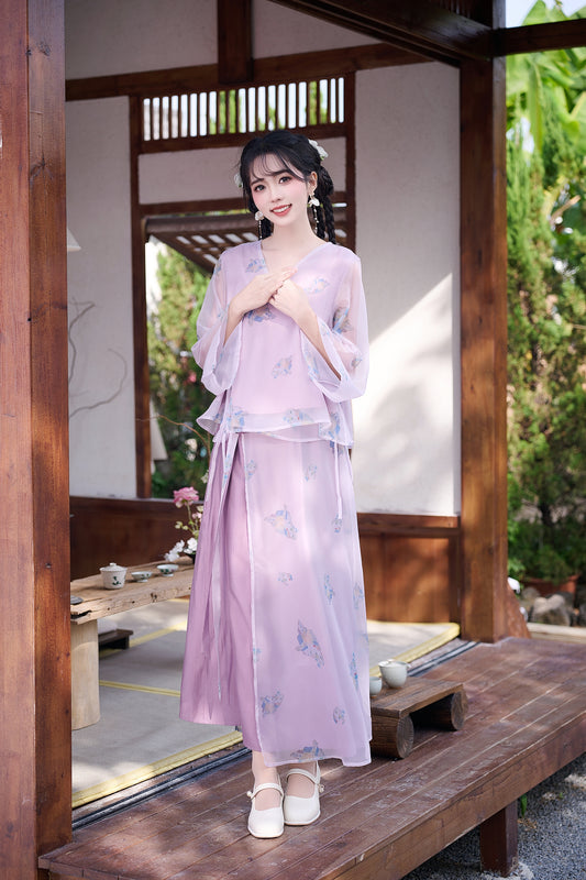 Lookbook Series Plus Size Printing Hanfu 2359+2360 Purple
