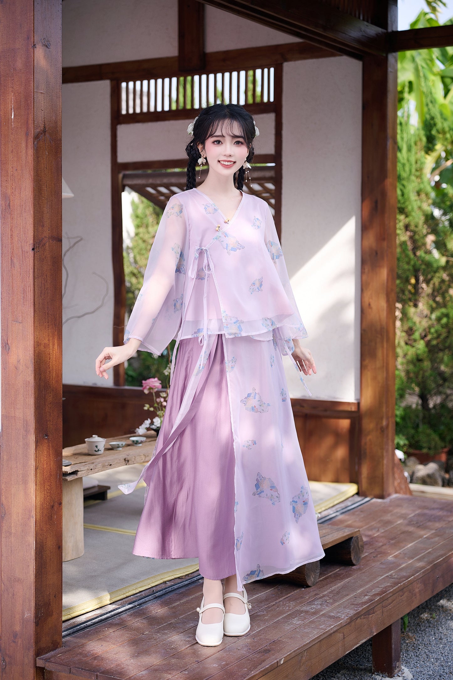 Lookbook Series Plus Size Printing Hanfu 2359+2360 Purple