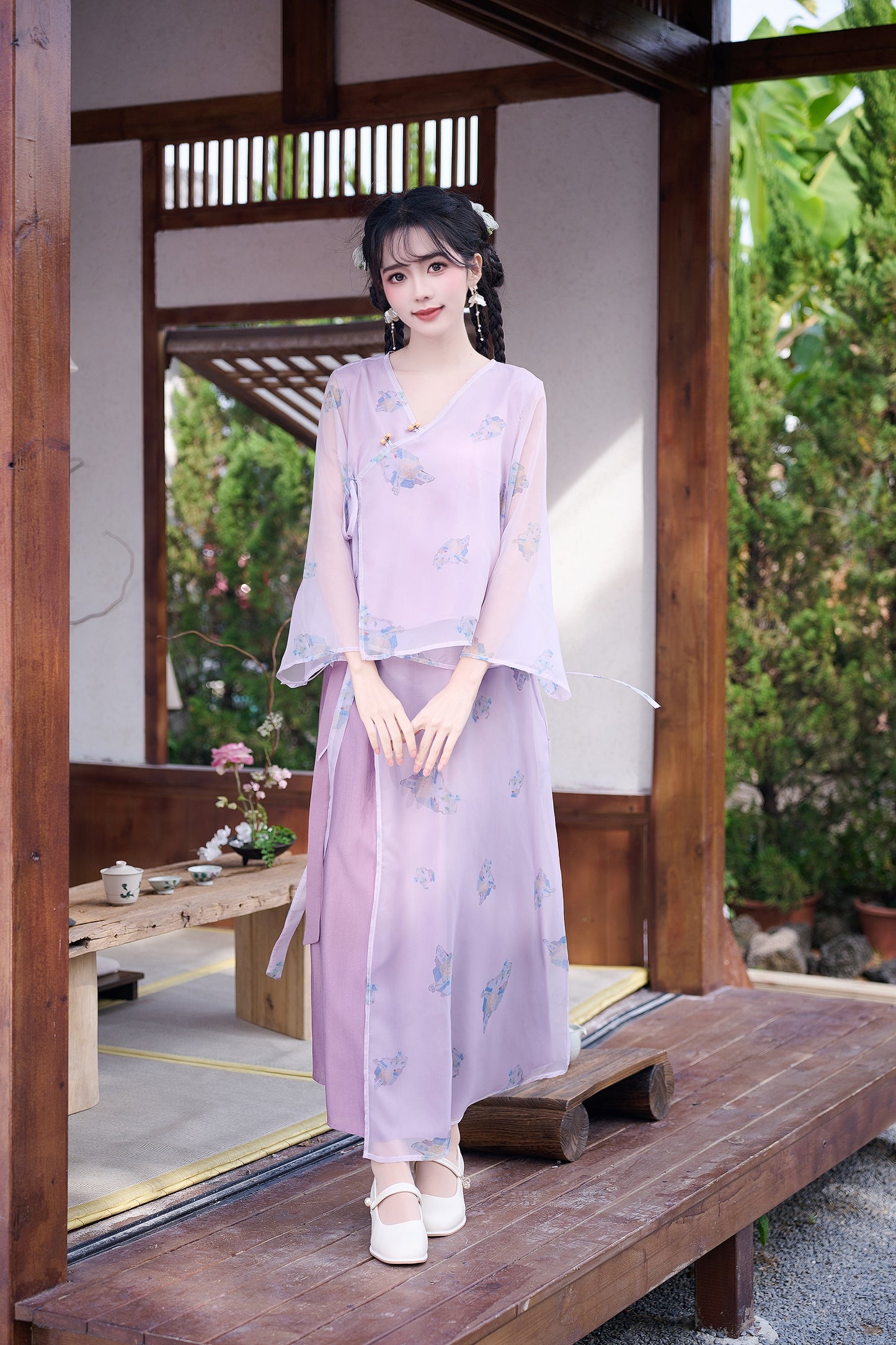 Lookbook Series Plus Size Printing Hanfu 2359+2360 Purple