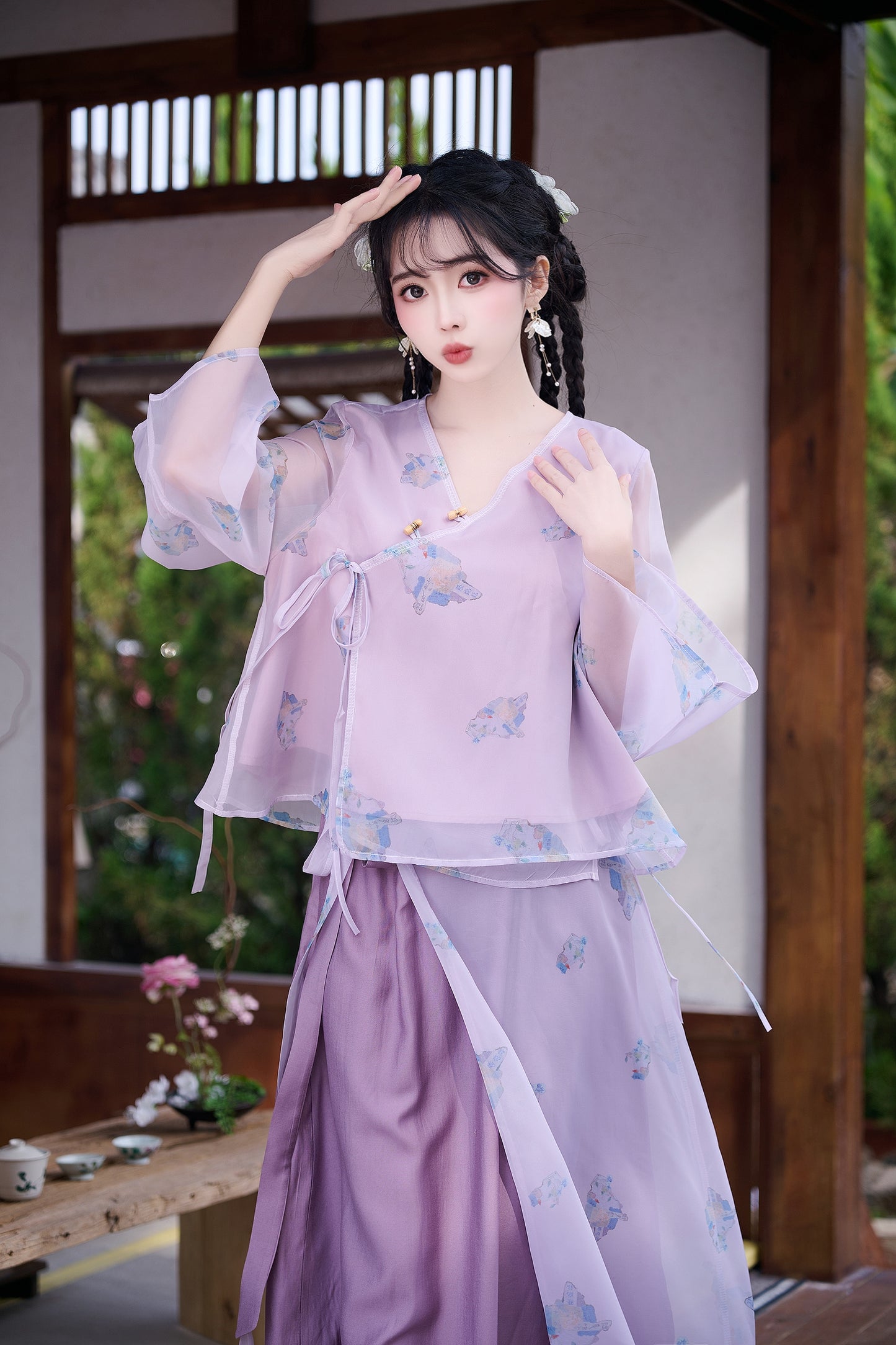 Lookbook Series Plus Size Printing Hanfu 2359+2360 Purple