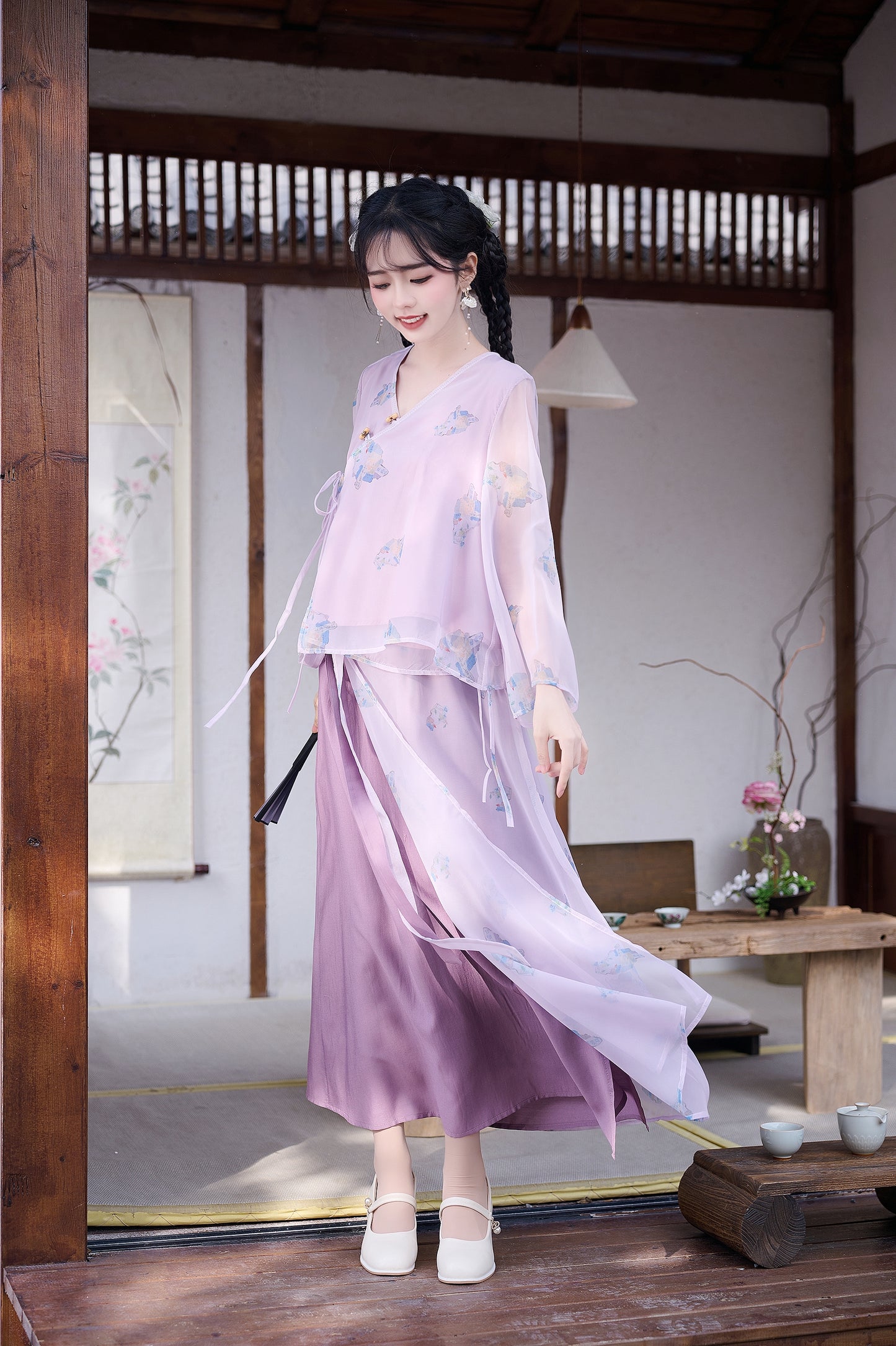 Lookbook Series Plus Size Printing Hanfu 2359+2360 Purple