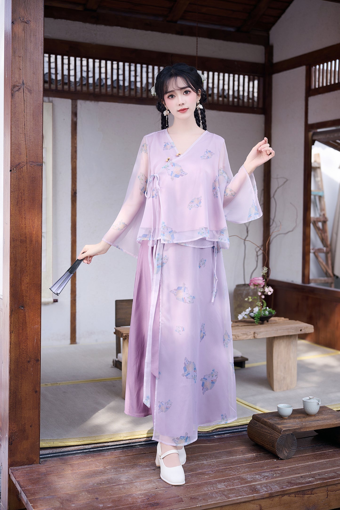 Lookbook Series Plus Size Printing Hanfu 2359+2360 Purple