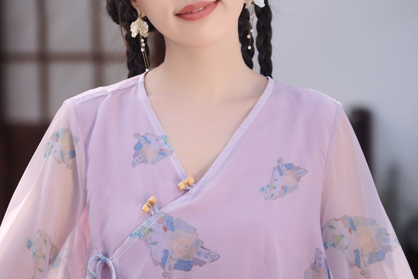 Lookbook Series Plus Size Printing Hanfu 2359+2360 Purple