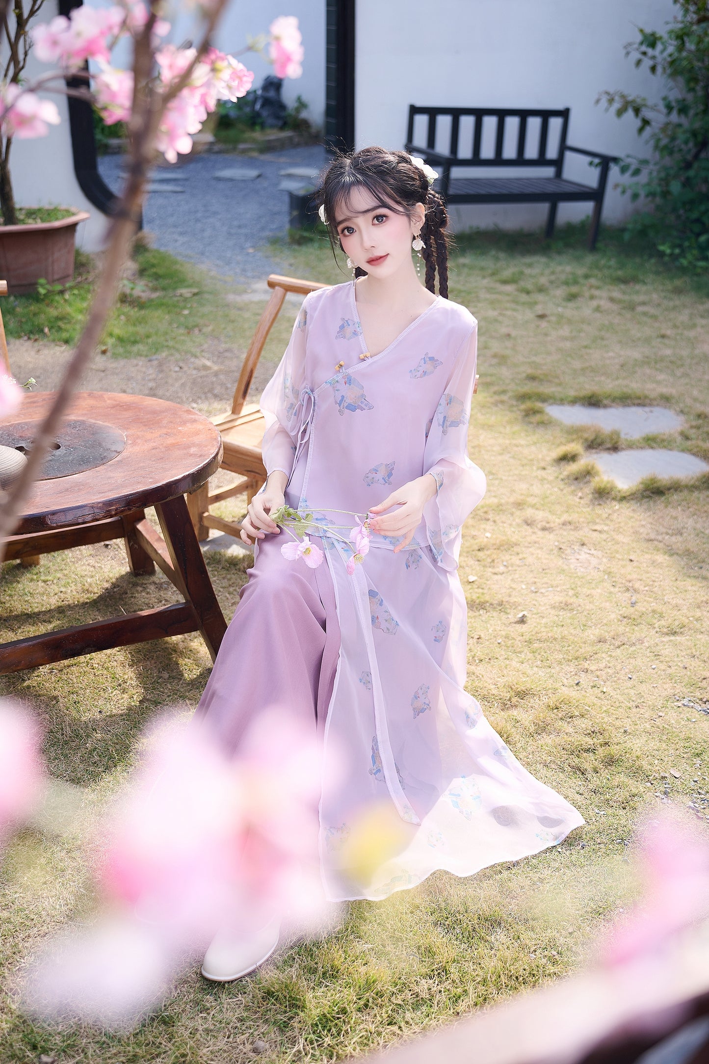 Lookbook Series Plus Size Printing Hanfu 2359+2360 Purple