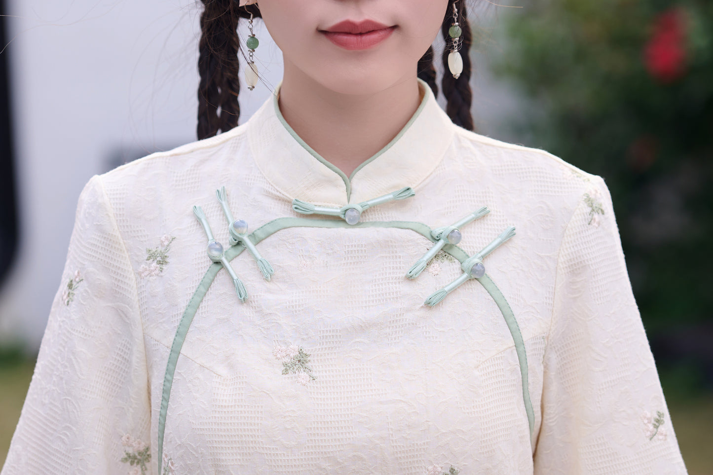 Lookbook Series Plus Size Printing Hanfu 2586+2587 Beige Blue