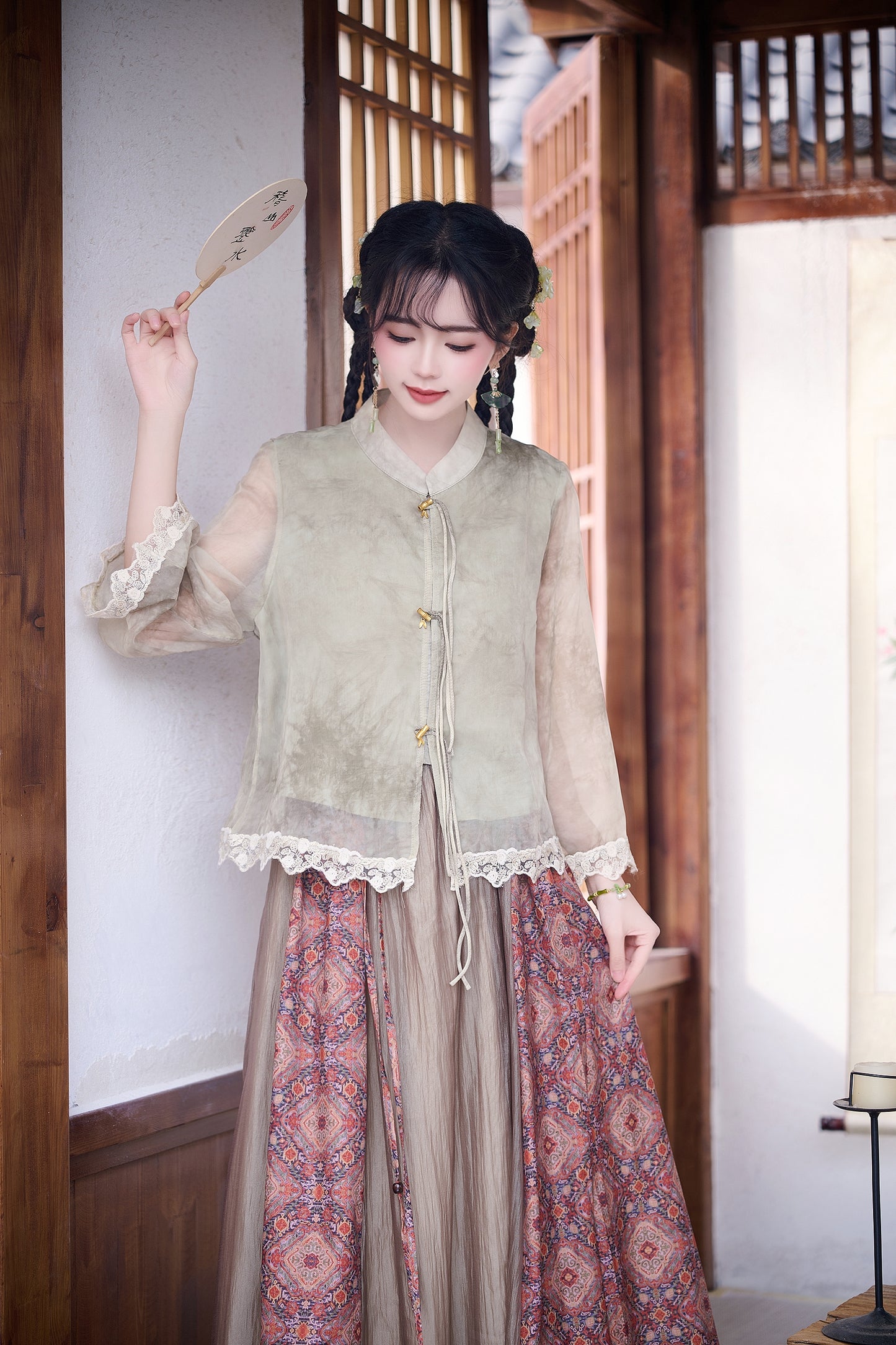 Lookbook Series Plus Size Printing Hanfu 2335+12161 Green