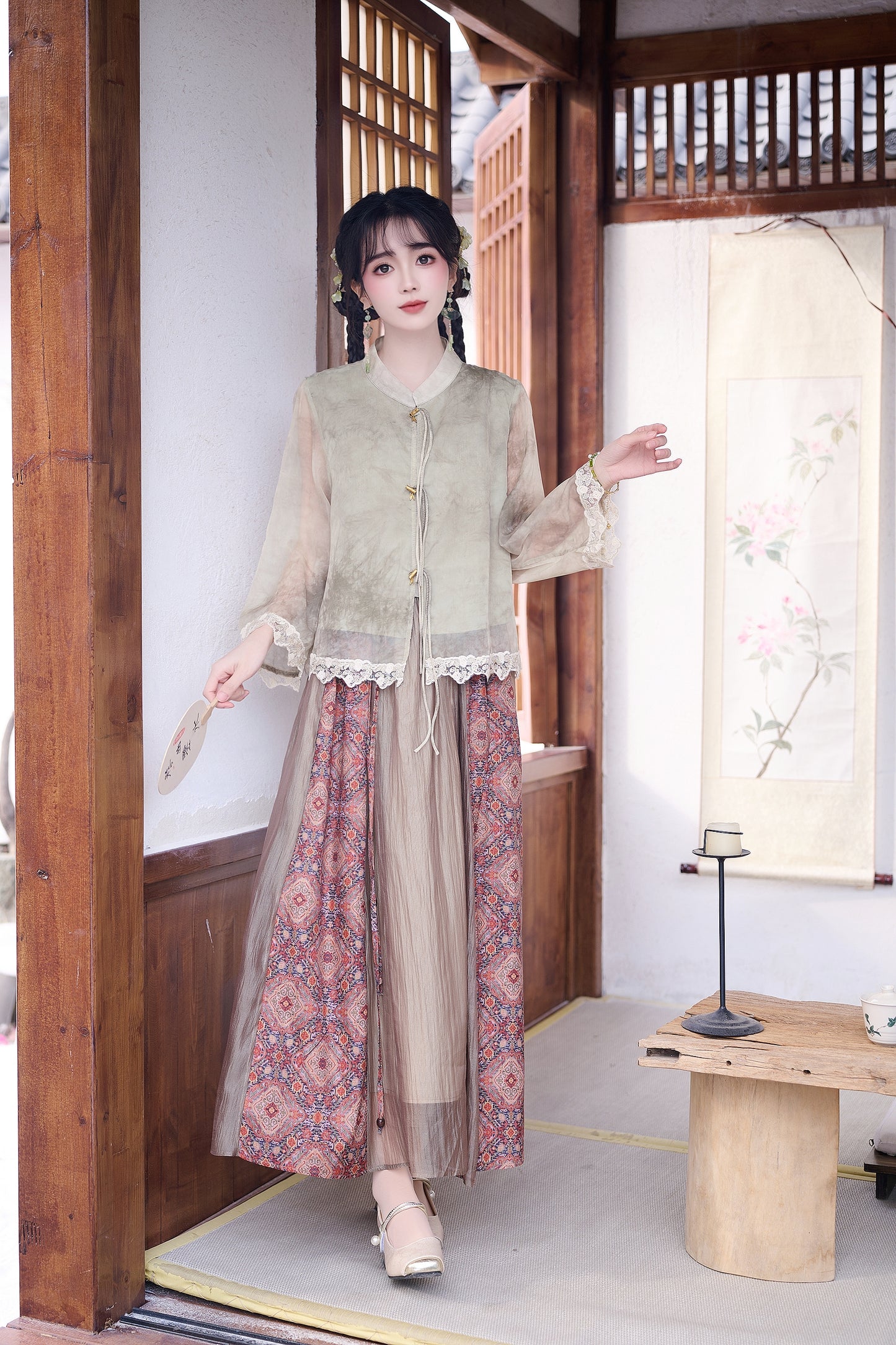 Lookbook Series Plus Size Printing Hanfu 2335+12161 Green