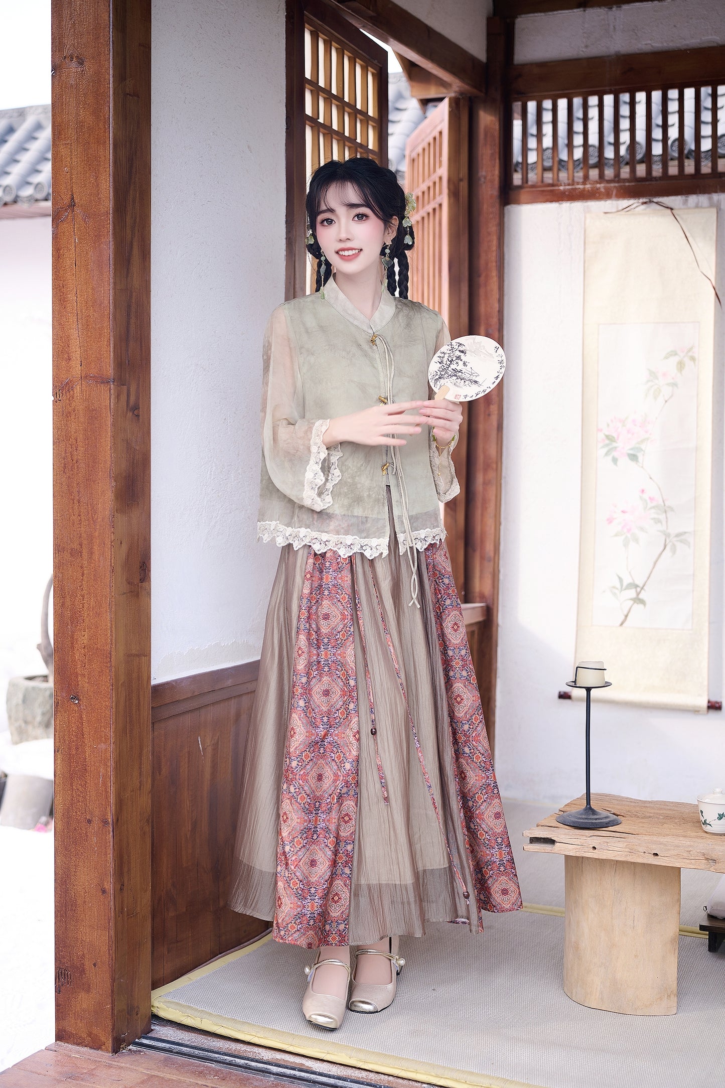 Lookbook Series Plus Size Printing Hanfu 2335+12161 Green