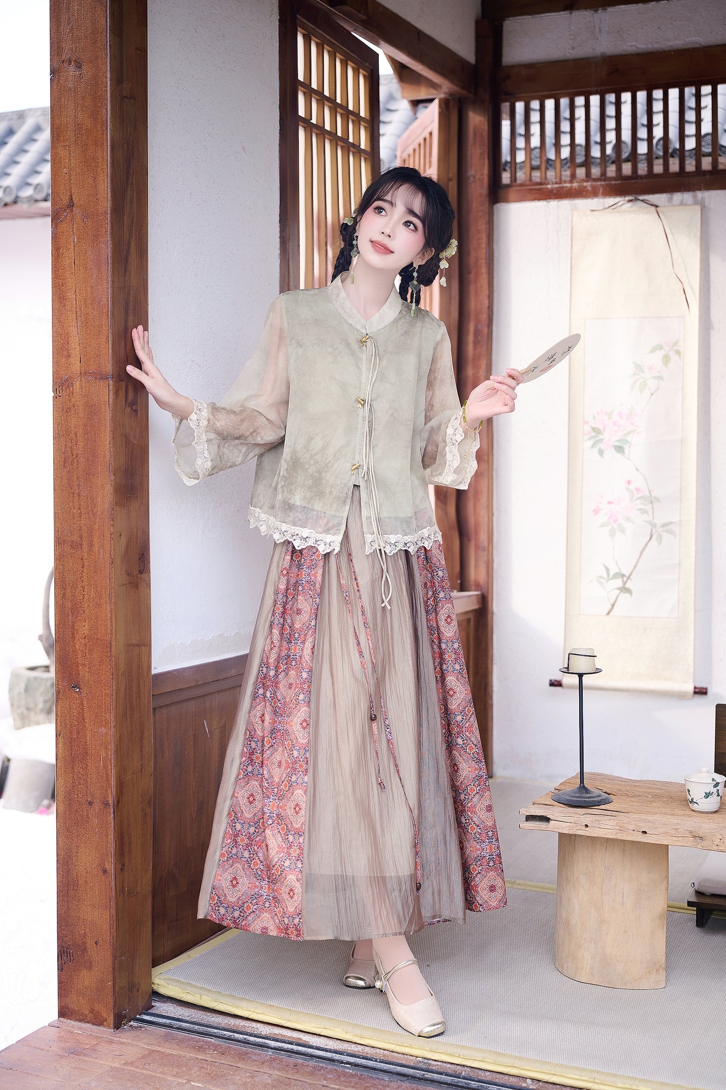 Lookbook Series Plus Size Printing Hanfu 2335+12161 Green