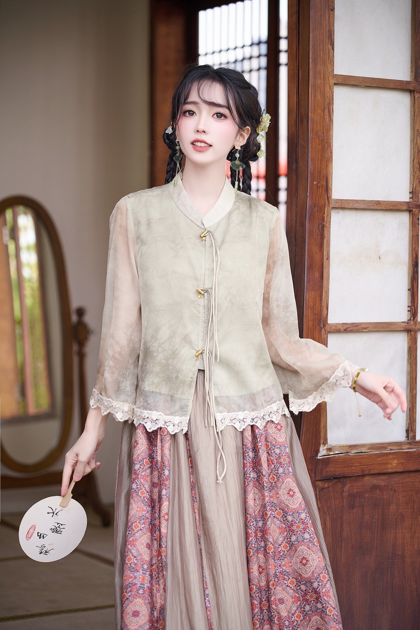 Lookbook Series Plus Size Printing Hanfu 2335+12161 Green