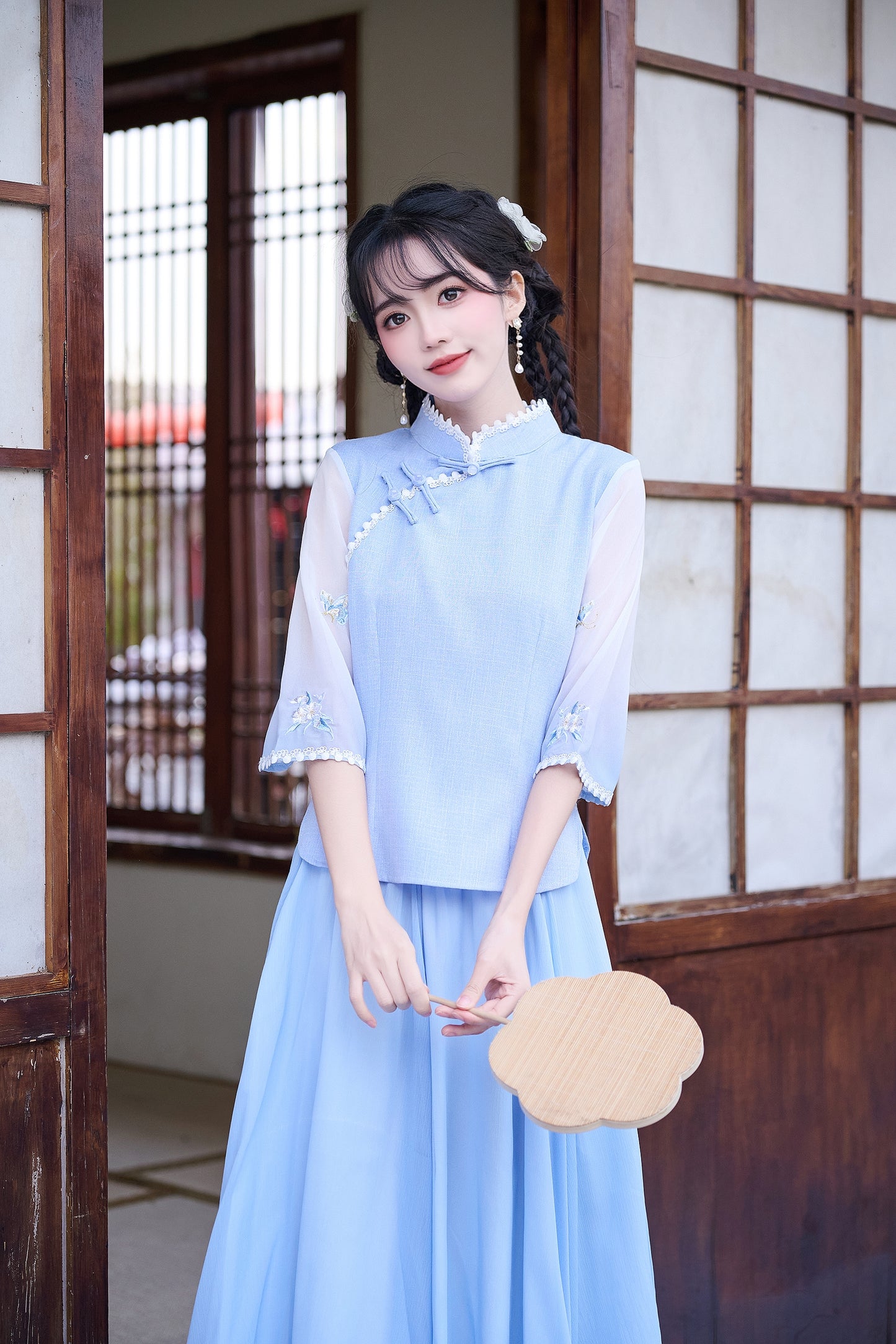 Lookbook Series Plus Size Printing Hanfu 2588+1202 Blue