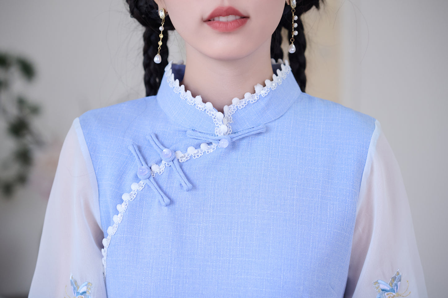 Lookbook Series Plus Size Printing Hanfu 2588+1202 Blue