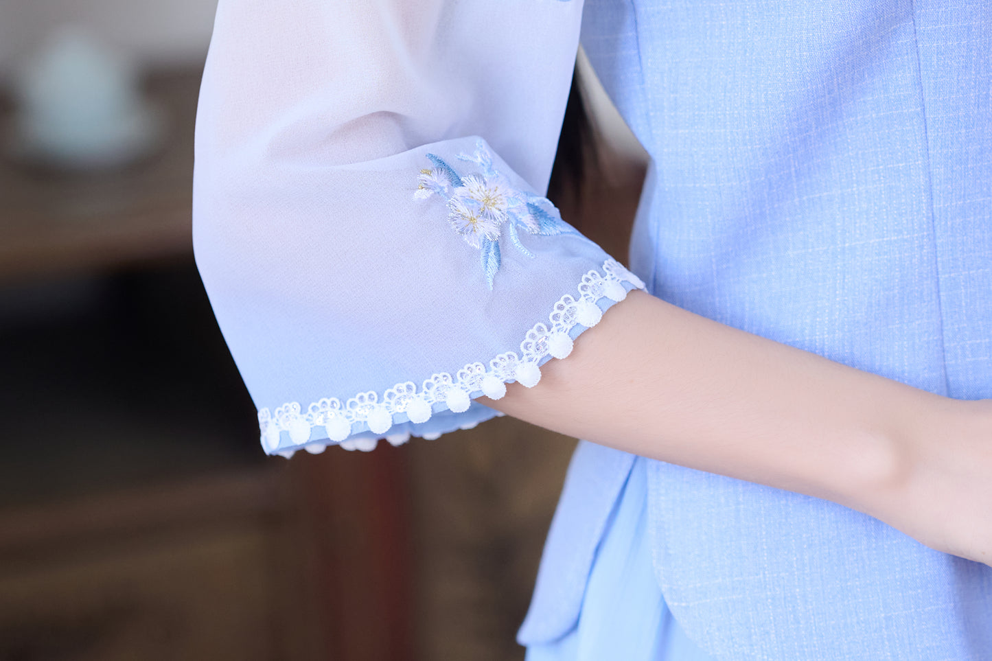 Lookbook Series Plus Size Printing Hanfu 2588+1202 Blue