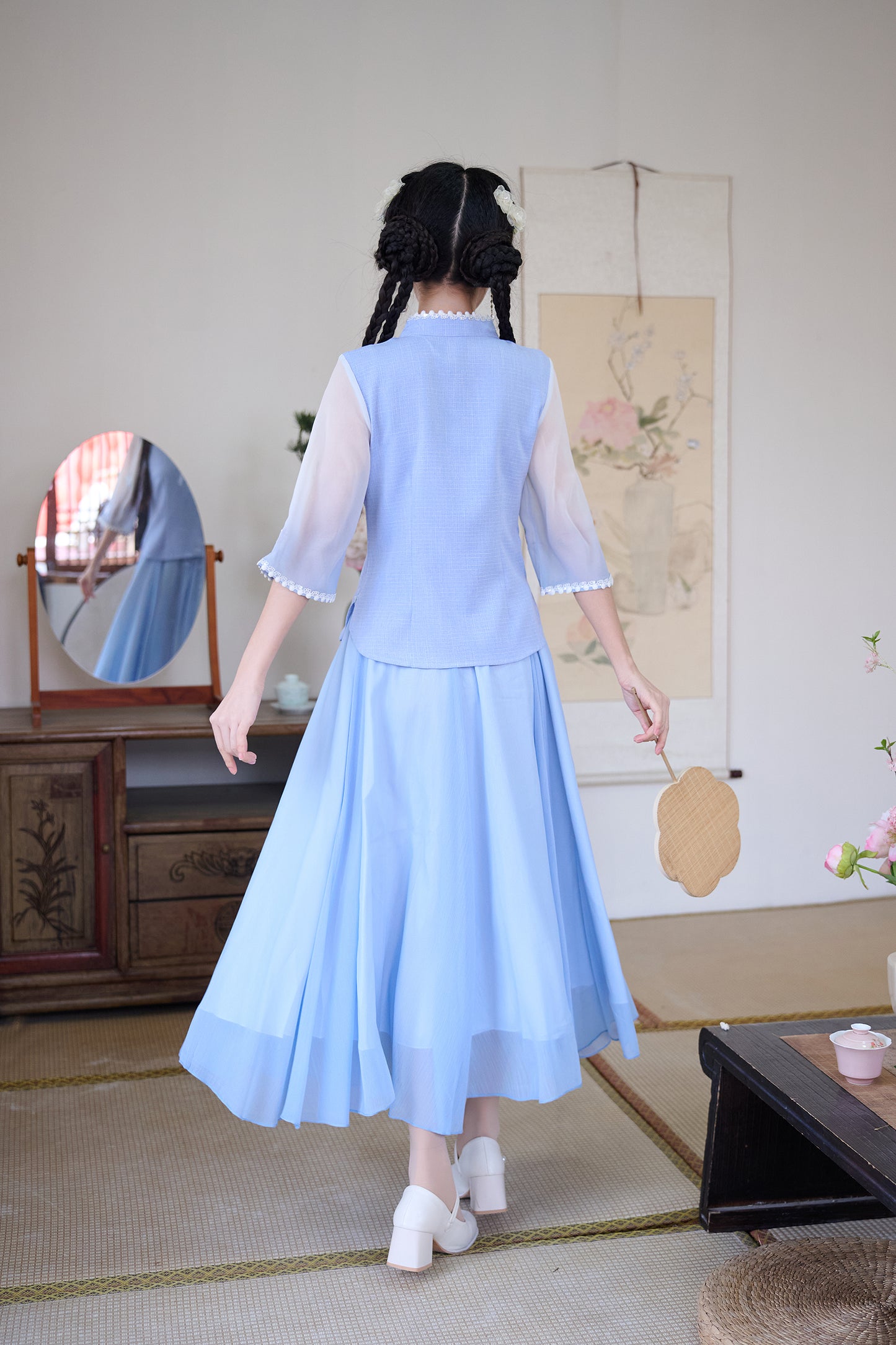 Lookbook Series Plus Size Printing Hanfu 2588+1202 Blue