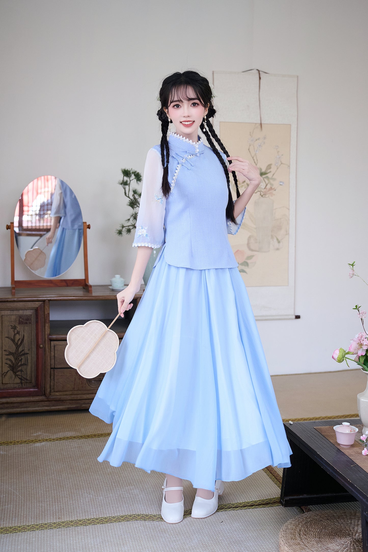 Lookbook Series Plus Size Printing Hanfu 2588+1202 Blue