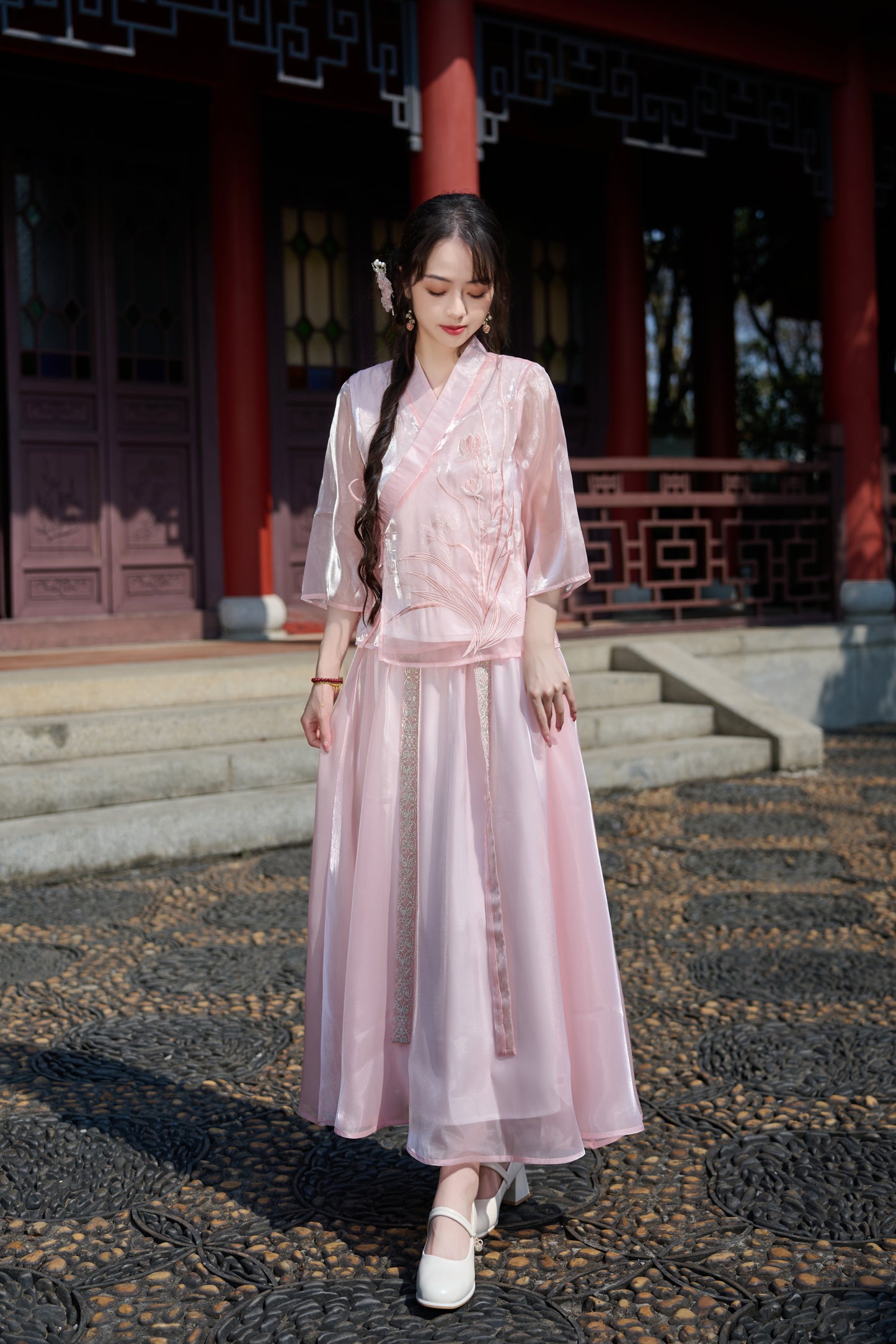 Lookbook Series Plus Size Printing Hanfu 186+187 Pink