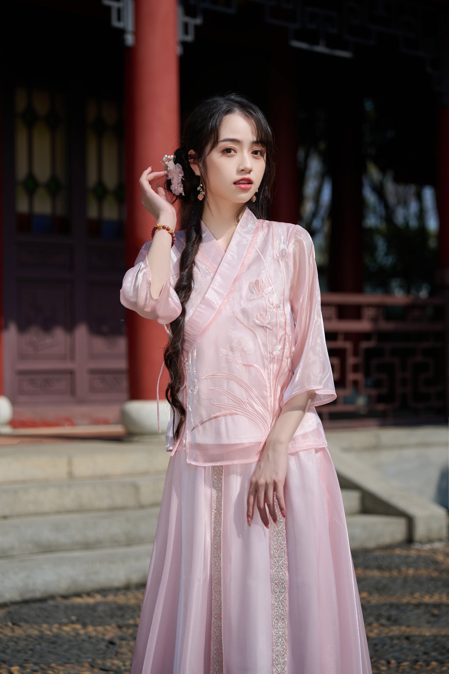 Lookbook Series Plus Size Printing Hanfu 186+187 Pink