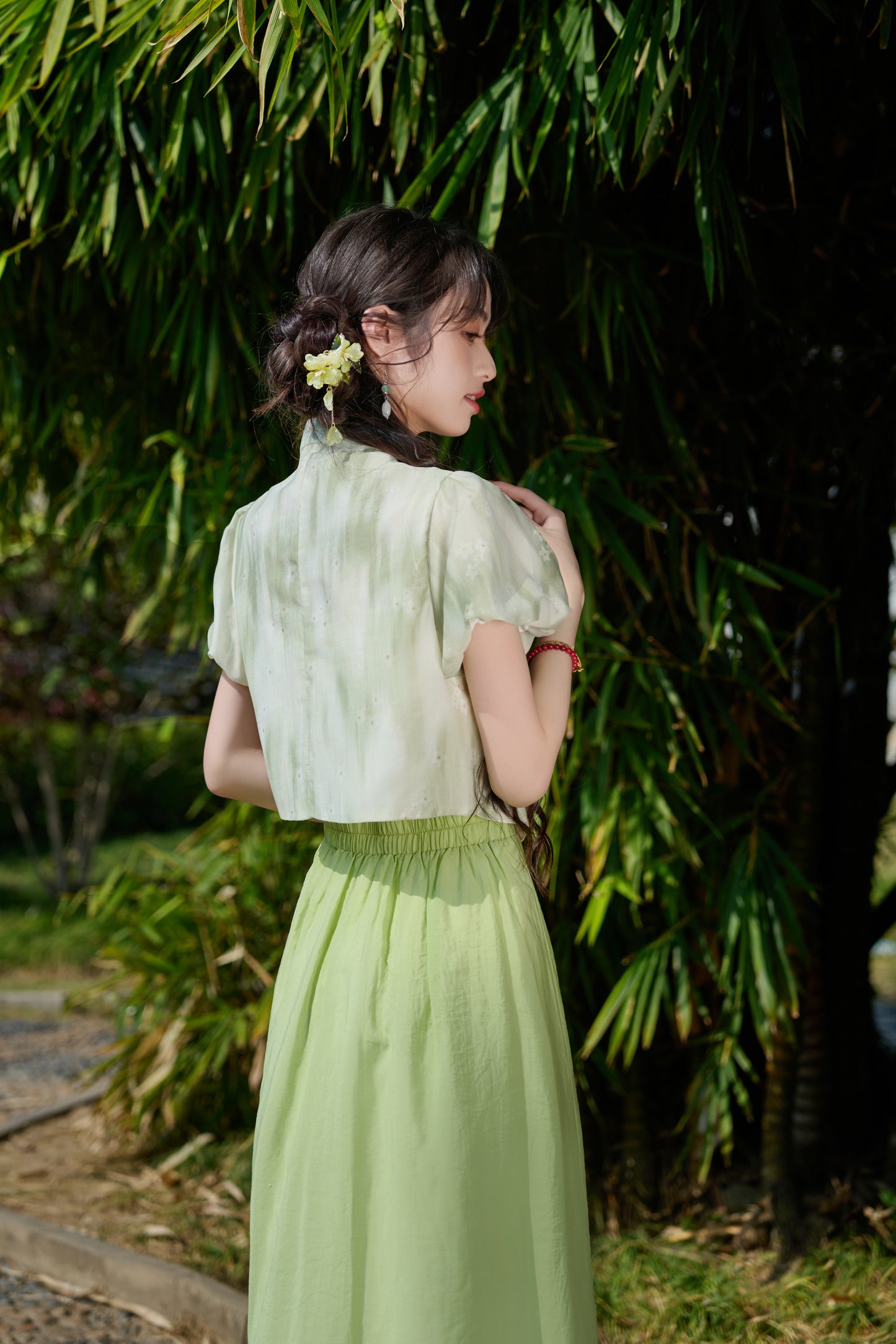 Lookbook Series Plus Size Printing Hanfu 2592+2593 Green