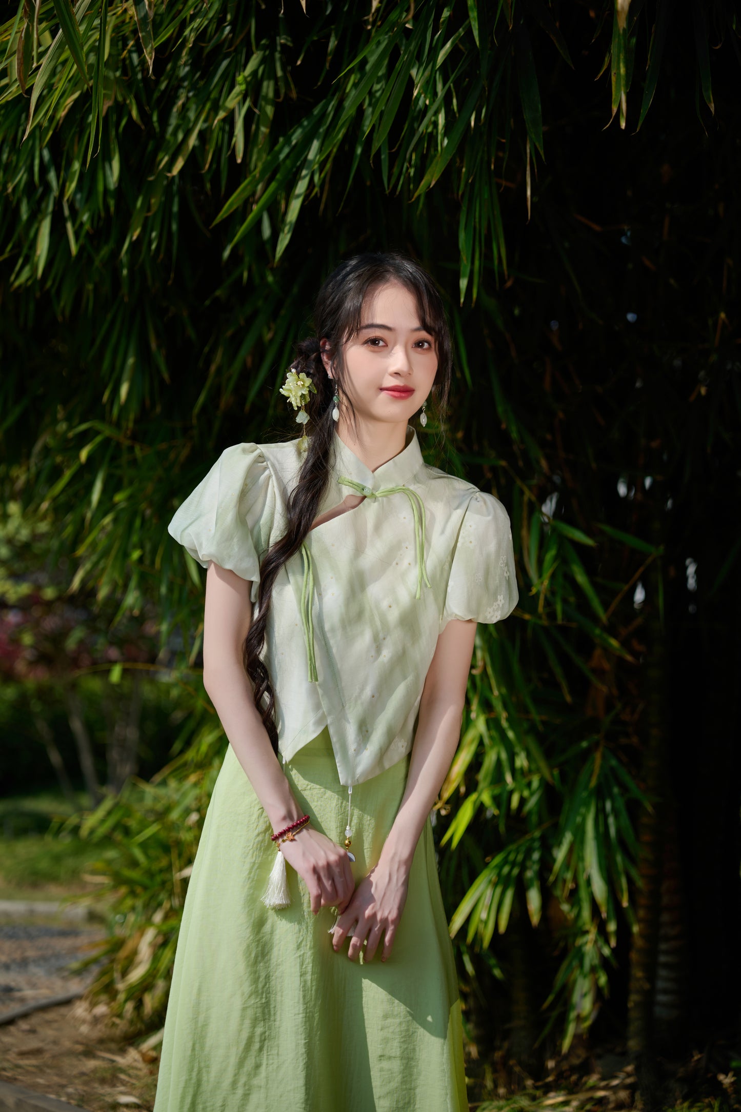 Lookbook Series Plus Size Printing Hanfu 2592+2593 Green
