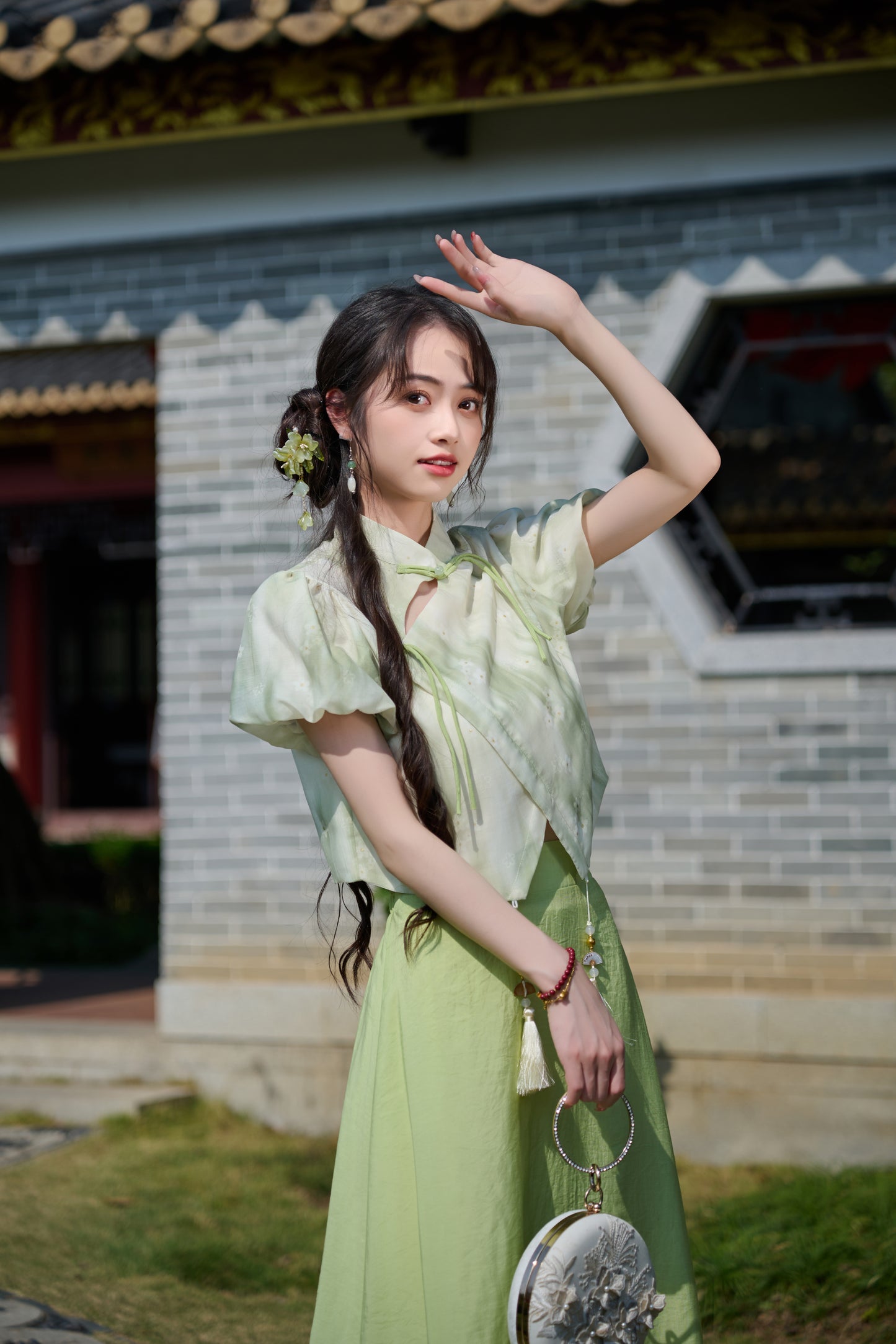 Lookbook Series Plus Size Printing Hanfu 2592+2593 Green
