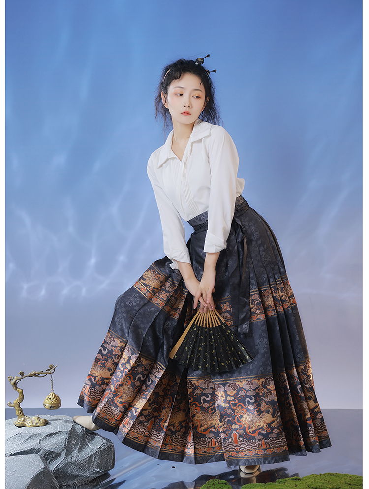 Mamian Radiant Elegance: 2024 新明朝スタイルの赤い漢服女性アンサンブル
