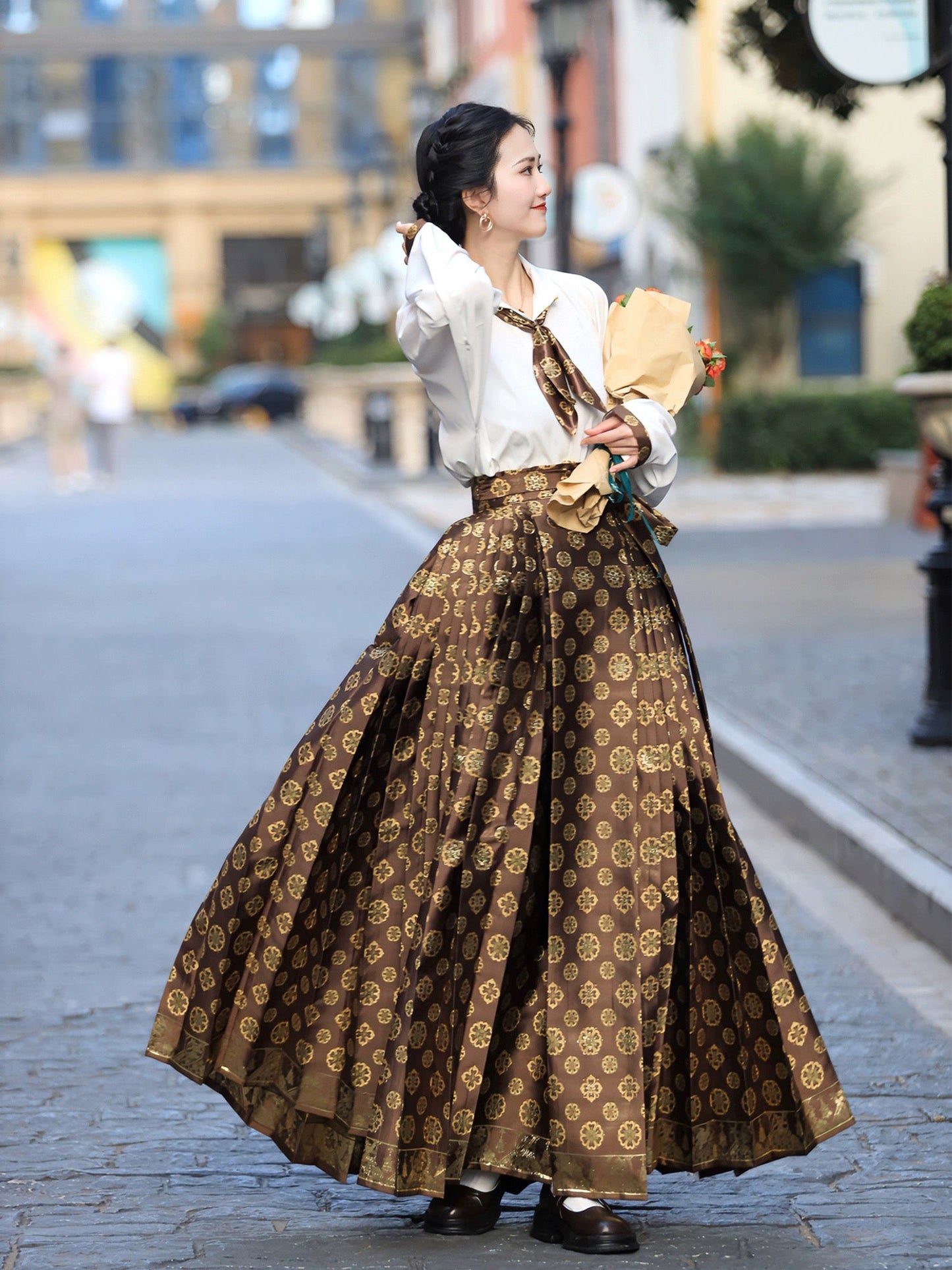 Ming Dynasty Modern Hanfu Qipao Cheongsam Dress Skirt, gifts for women 2024