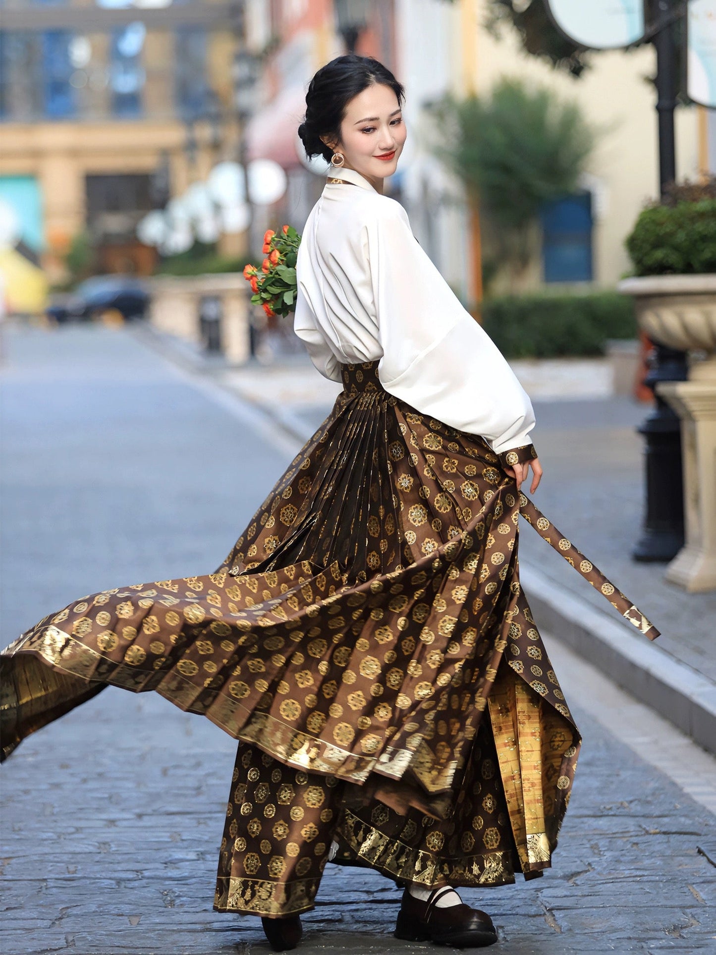 Ming Dynasty Modern Hanfu Qipao Cheongsam Dress Skirt, gifts for women 2024