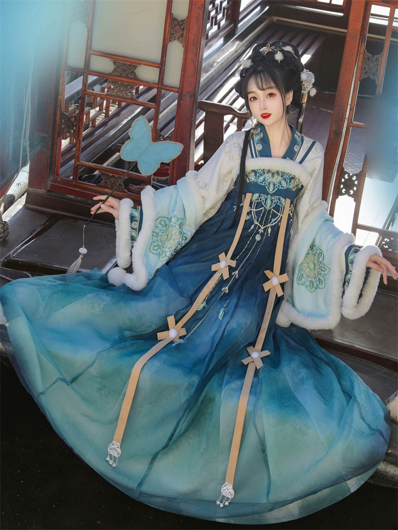 優雅な唐王朝風の漢服ドレス:優美な魅力を備えたQuixiongスタイル