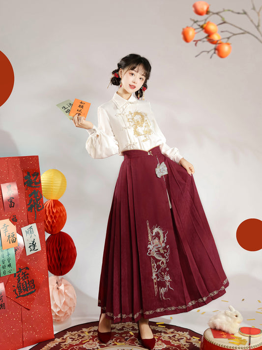 Han Element Series 2025 Hanfu Han-Element Outerwear Claret