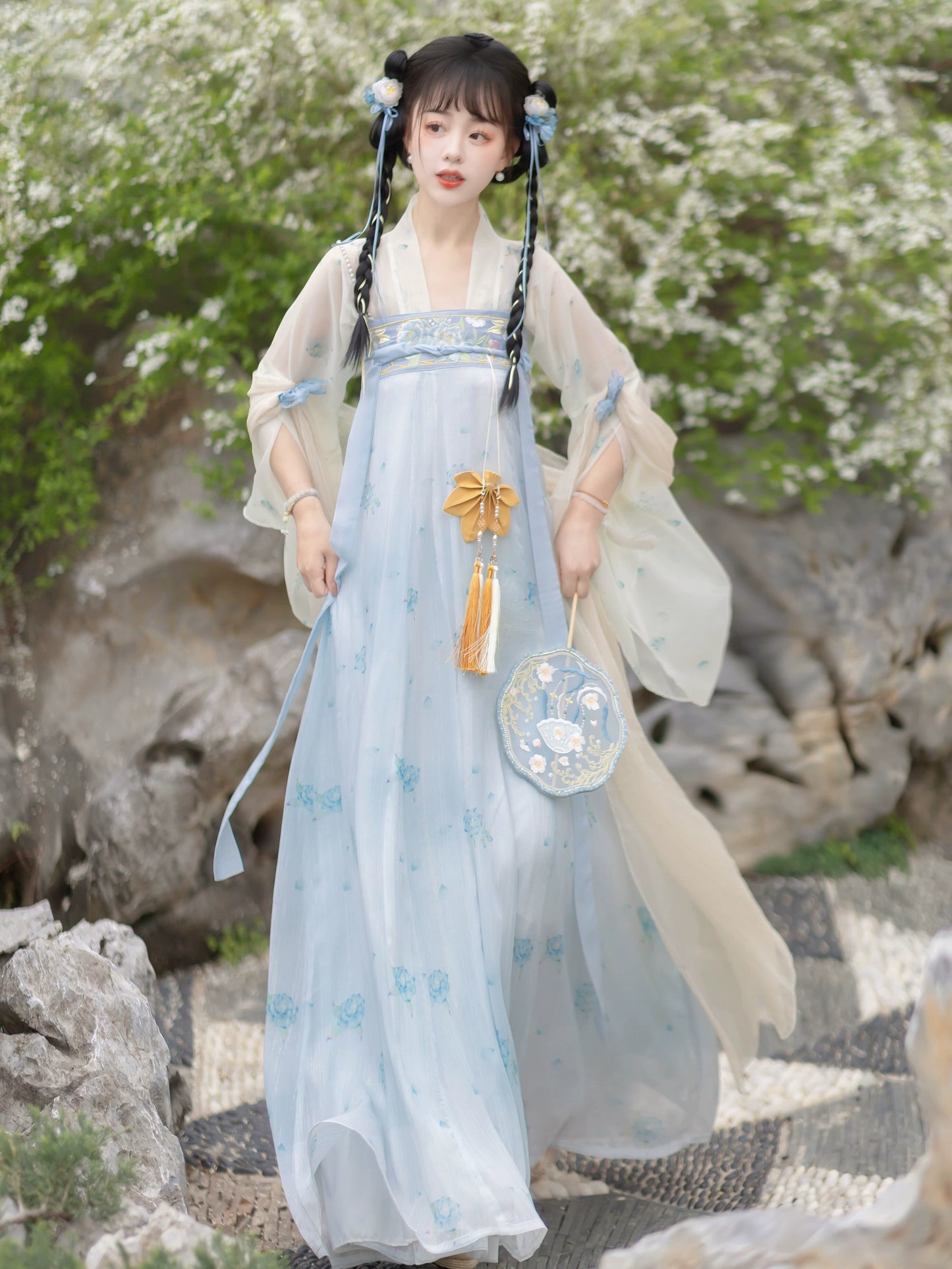 Hanfu women's clothing Tang Dynasty chest-high One piece pink