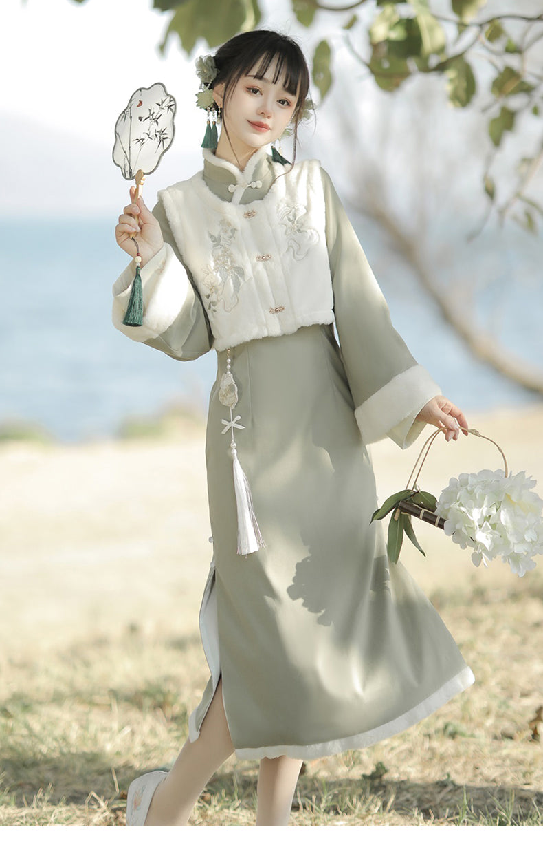 Han Element Series 2025 Hanfu Modified Qipaos Green