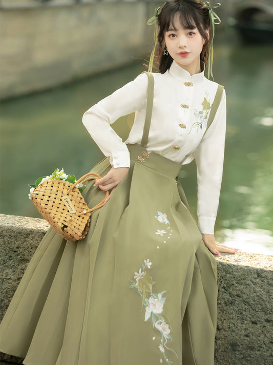 Han Element Series 2025 Hanfu Han-Element Outerwear Sea Green