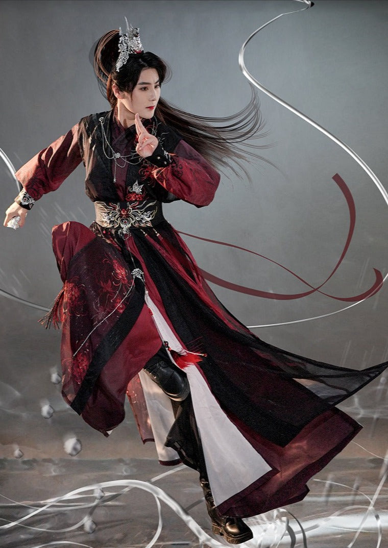 Unisex set Original Hanfu with Song Dynasty Elements: Mandarin Collar Long Shirt and Padded Jacket