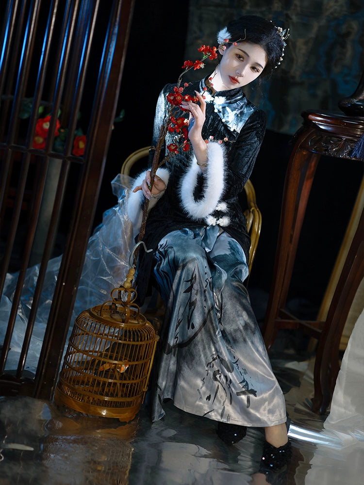 Flower Poetry Hanfu Cheongsam Forget Worries