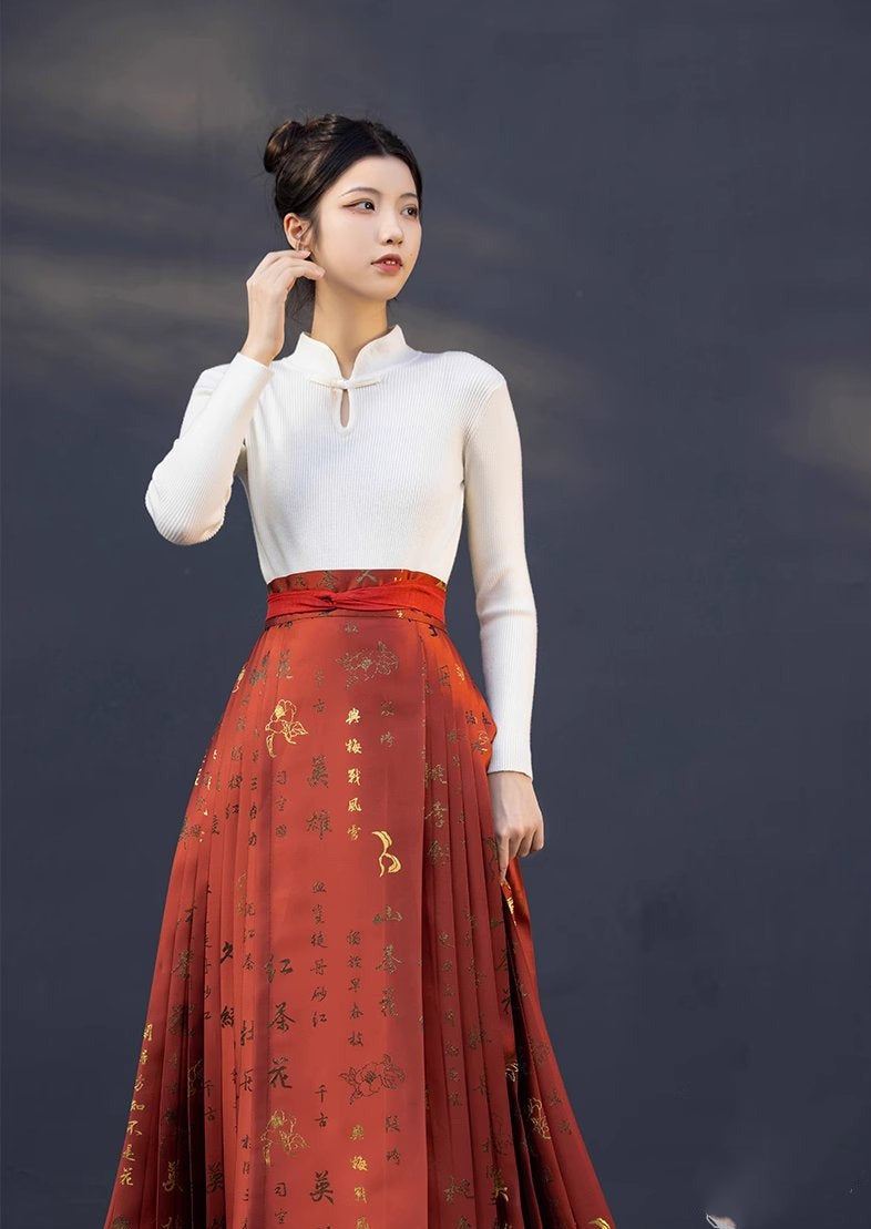 9-Colors Modern Hanfu TOPS Qipao Cheongsam Dress Skirt, gifts for women 2024