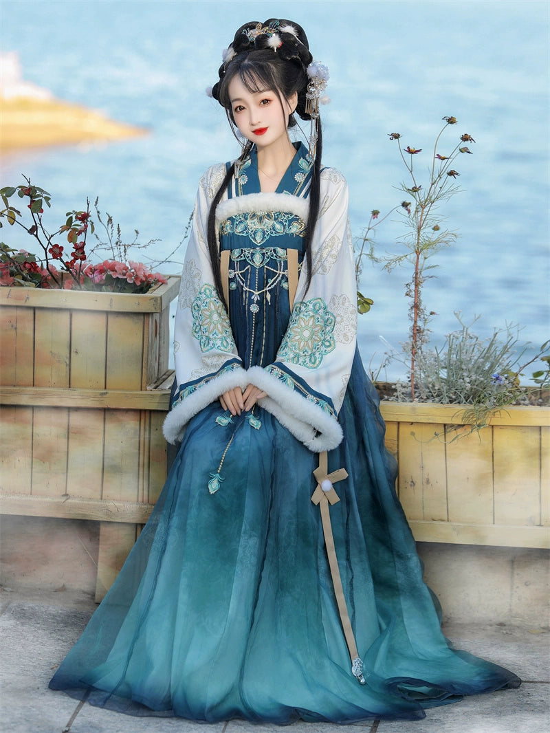 優雅な唐王朝風の漢服ドレス:優美な魅力を備えたQuixiongスタイル