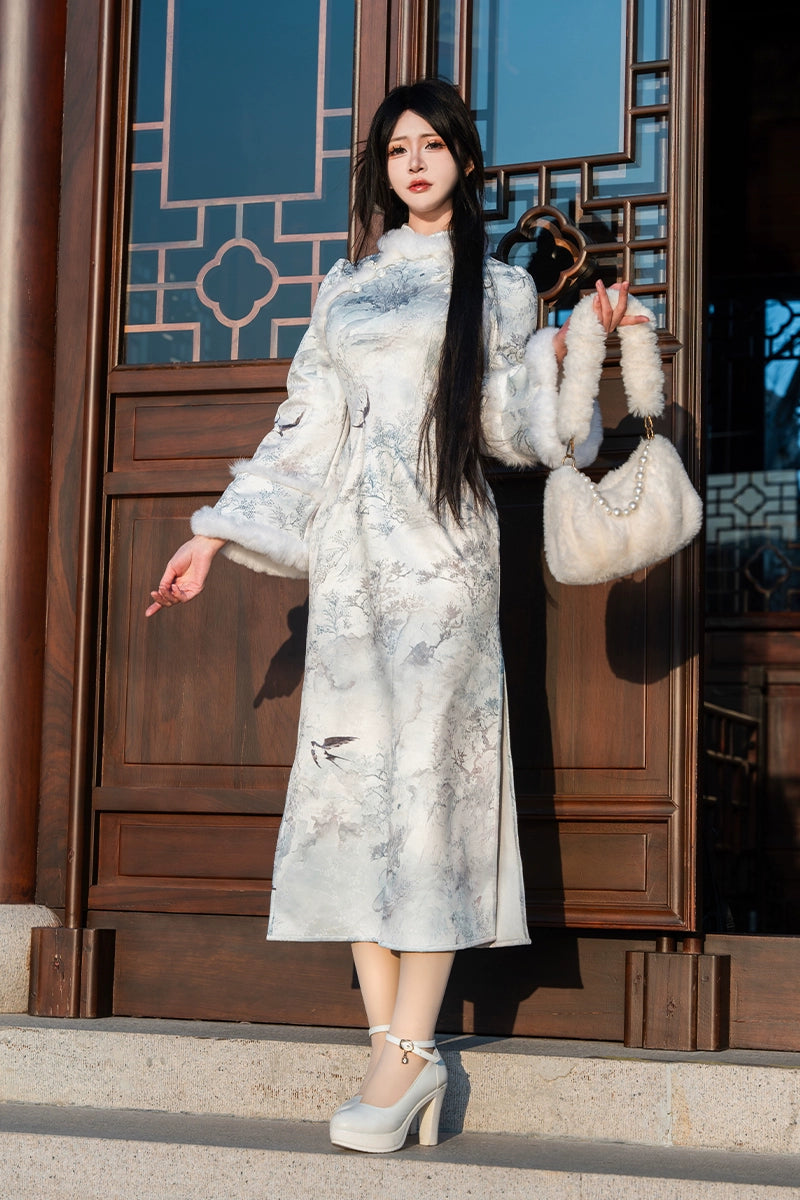 Flower Poetry Hanfu Cheongsam Radiant Bright