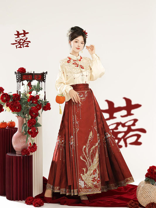 Han Element Series 2025 Hanfu Han-Style Dresses Cardinal