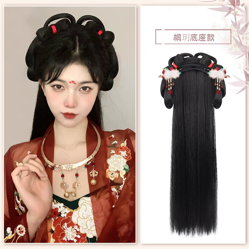 Hanfu Wig Natural Looking Fiber Hair for Women Song Suit