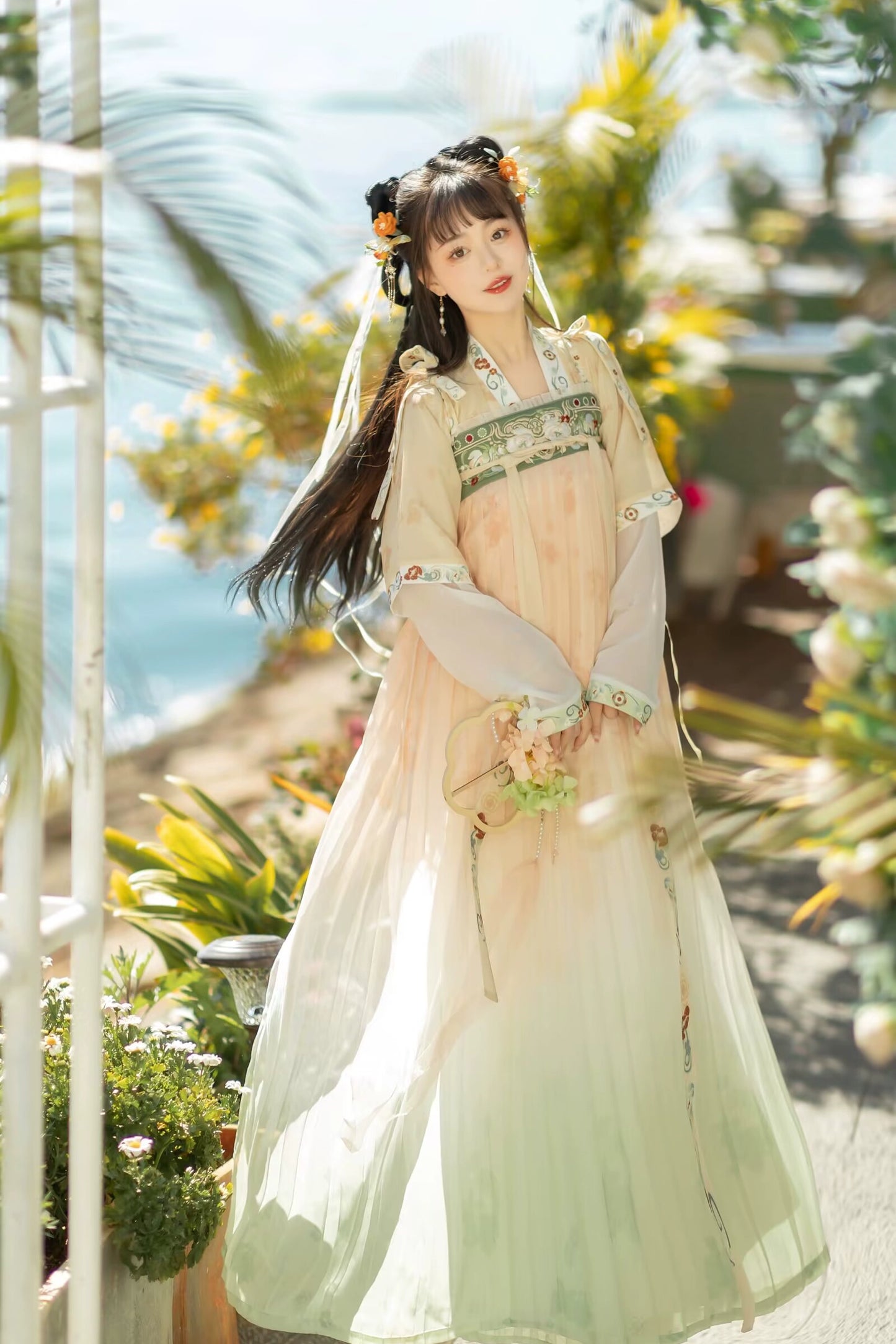 Tang Dynasty Hanfu Female Han Elements Chest-length Skirt