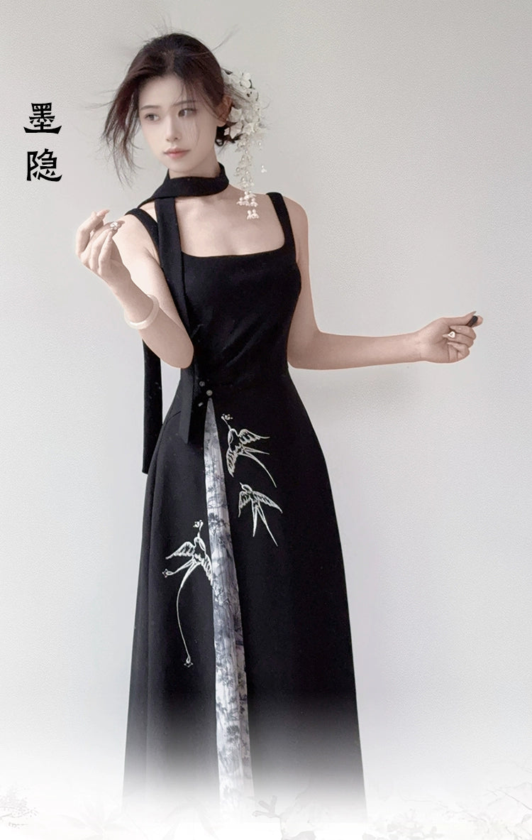 Flower Poetry Hanfu Cheongsam Mo Yin