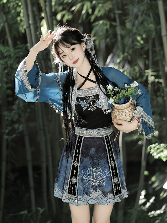Han Element Series 2025 Hanfu Han-Element Outerwear Indigo