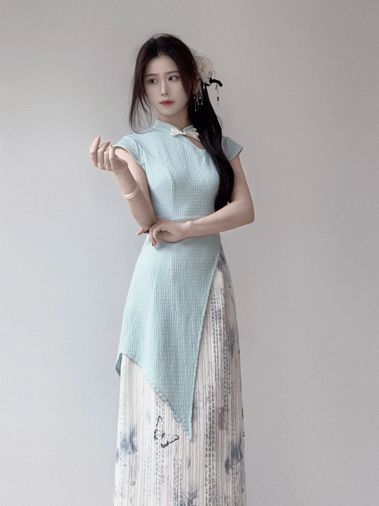 Flower Poetry Hanfu Cheongsam Spring Late