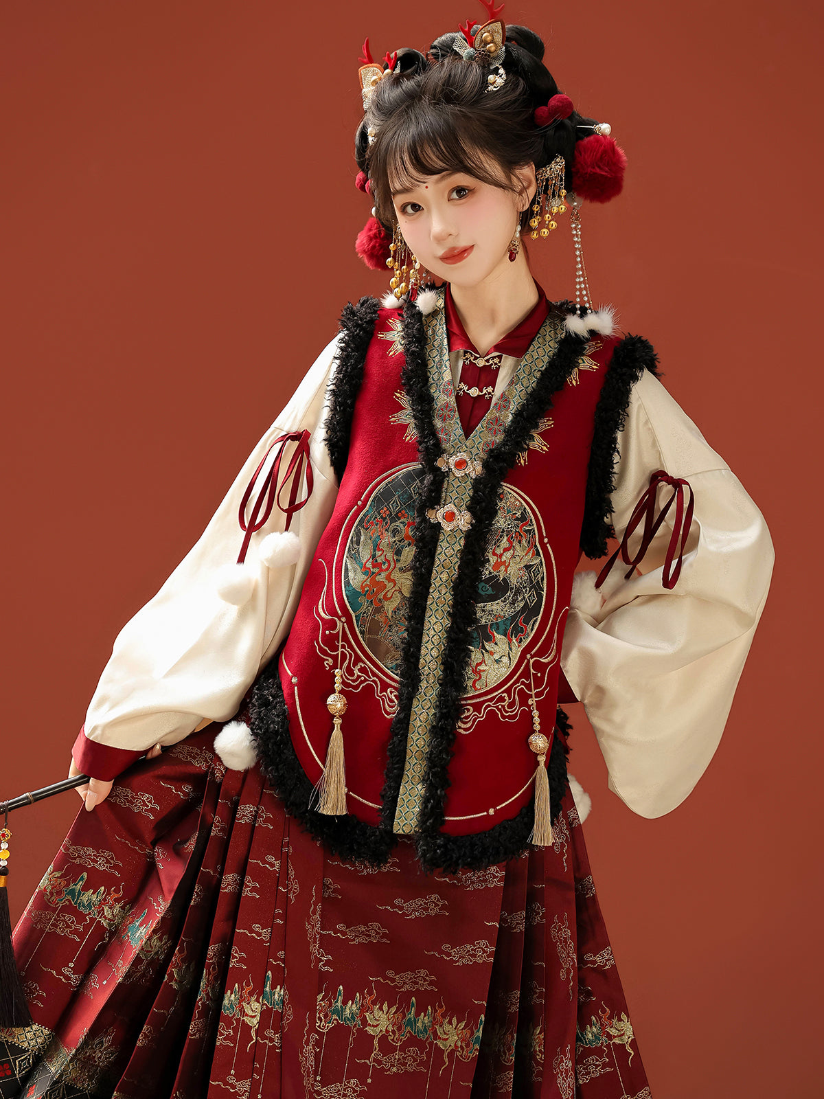 Han Element Series 2025 Hanfu Horse-Face Skirts Cherry