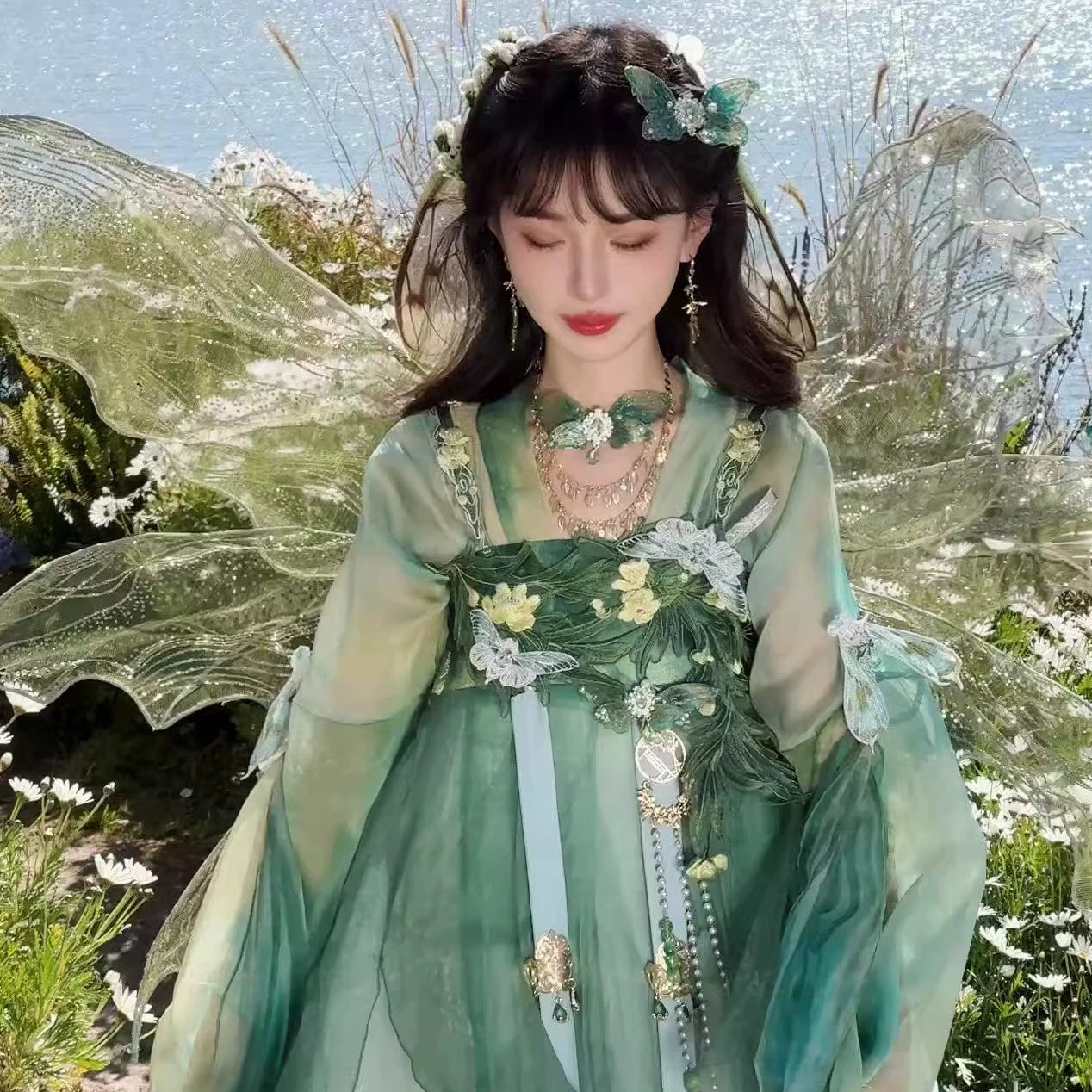 Bestie Series Green Cicada Tang Dynasty Hanfu