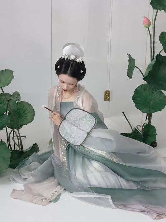 Shangyao Retreat Series Light Pink Gradient Song Hanfu