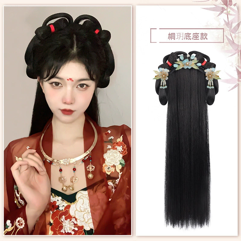 Hanfu Wig Natural Looking Fiber Hair for Women Song Suit