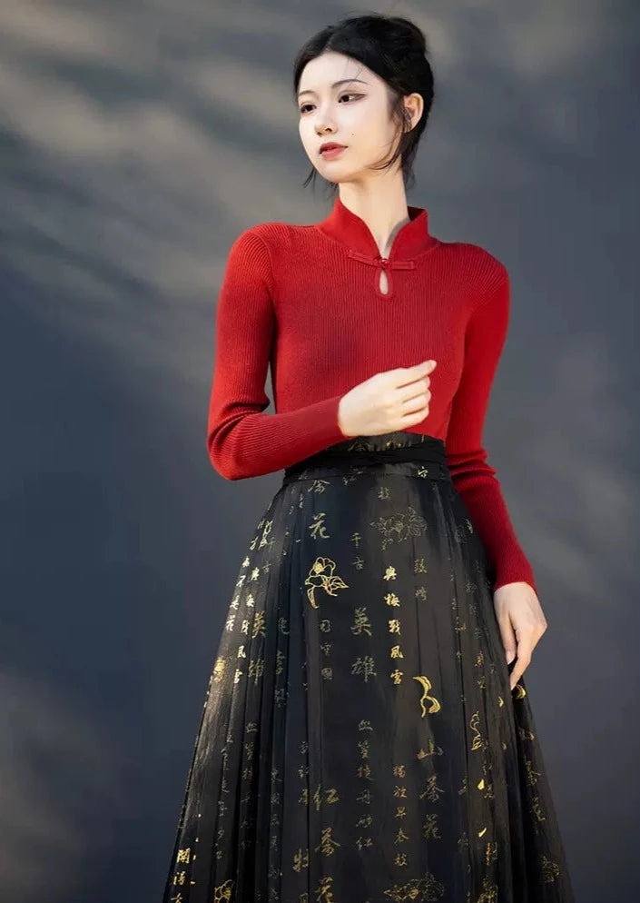 9-Colors Modern Hanfu TOPS Qipao Cheongsam Dress Skirt, gifts for women 2024
